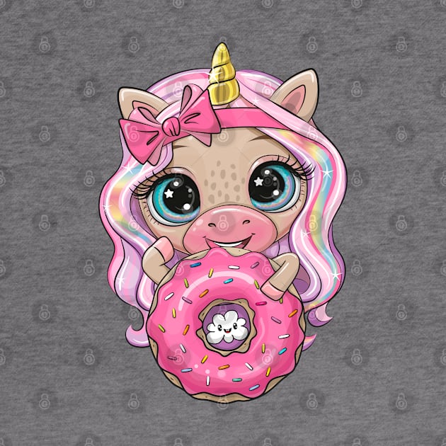 Unicorn with donut by Reginast777